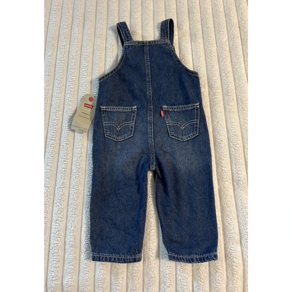 NWT Baby Levi's Overalls 18 Months Dark Wash Denim Kids Family Photo Pumpkin Fal